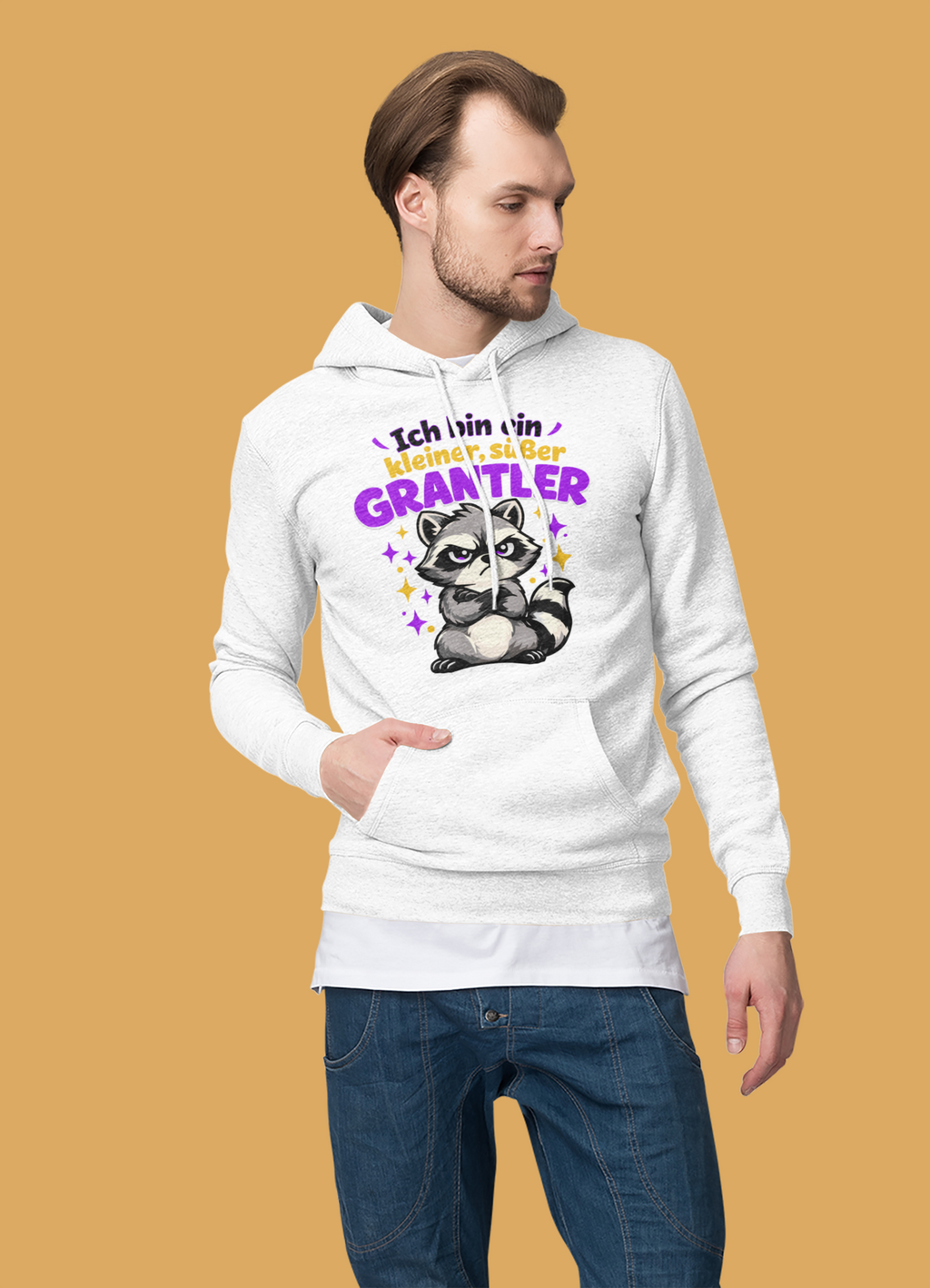 Kleiner, süßer Grantler - Waschbär - Hoodie Herren
